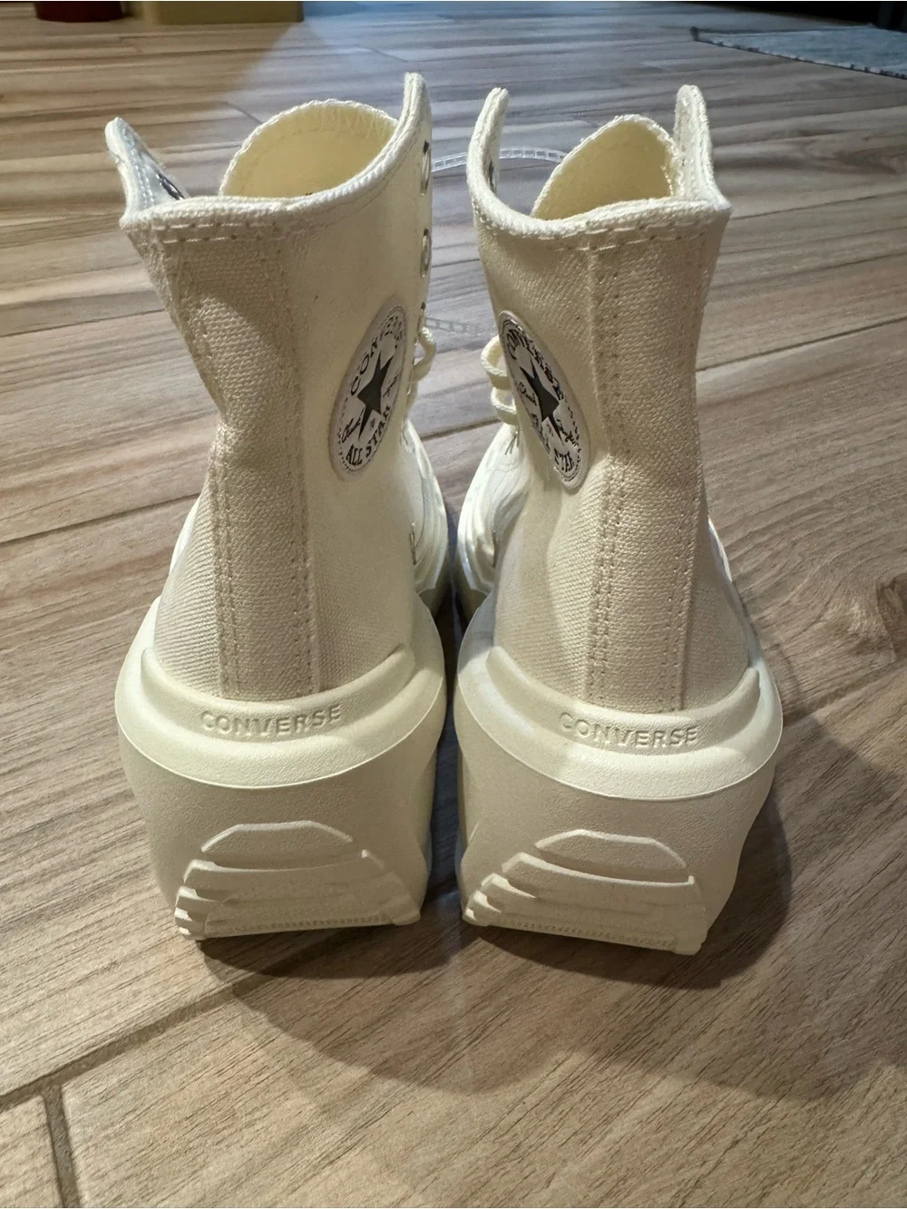 Converse Chuck 70 De Luxe Wedge Platform Hi Canvas Lace-Up Egret Size 6.5 W
